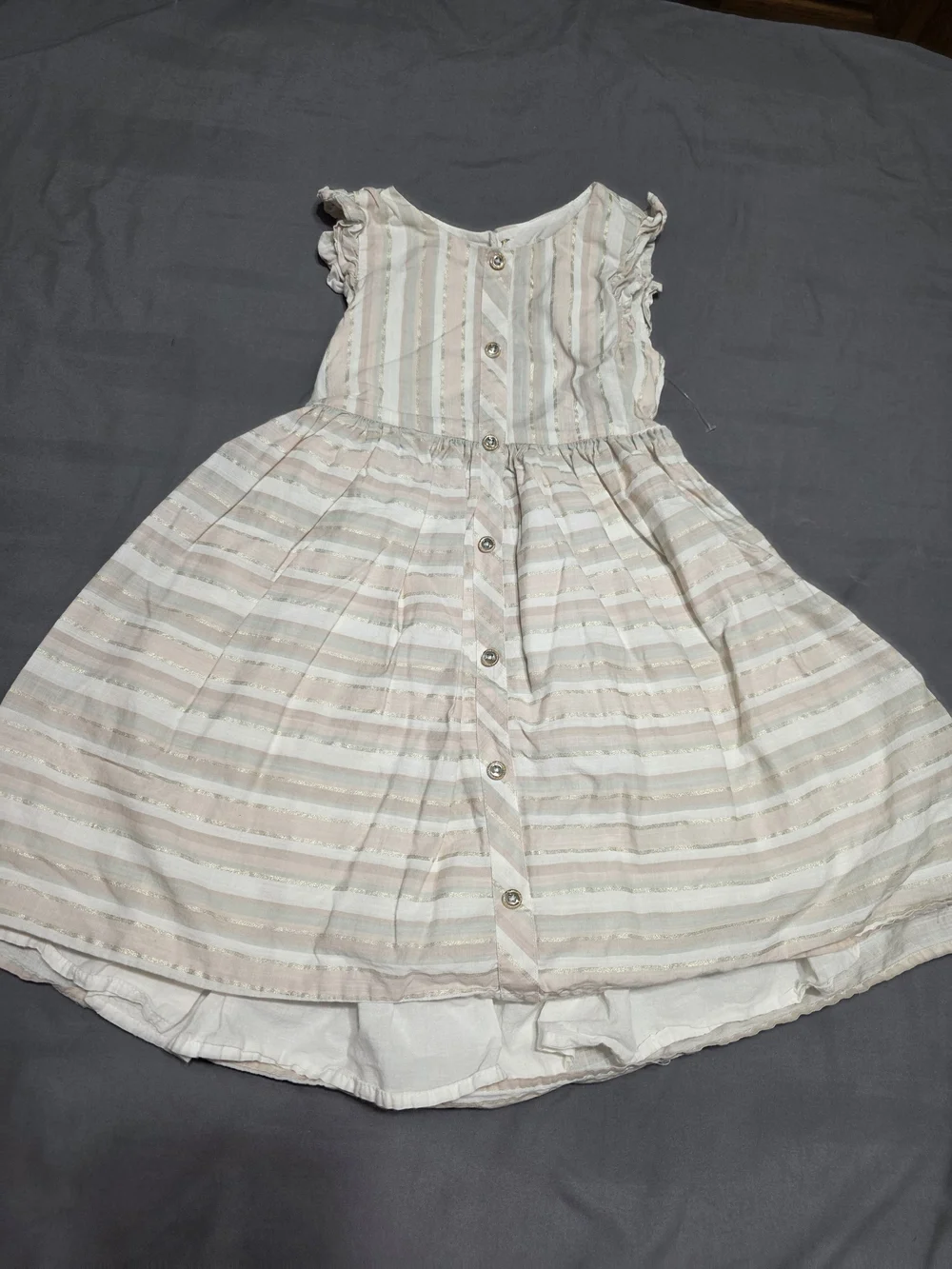 Max Studio Pink and Cream Striped Button-Front Dress